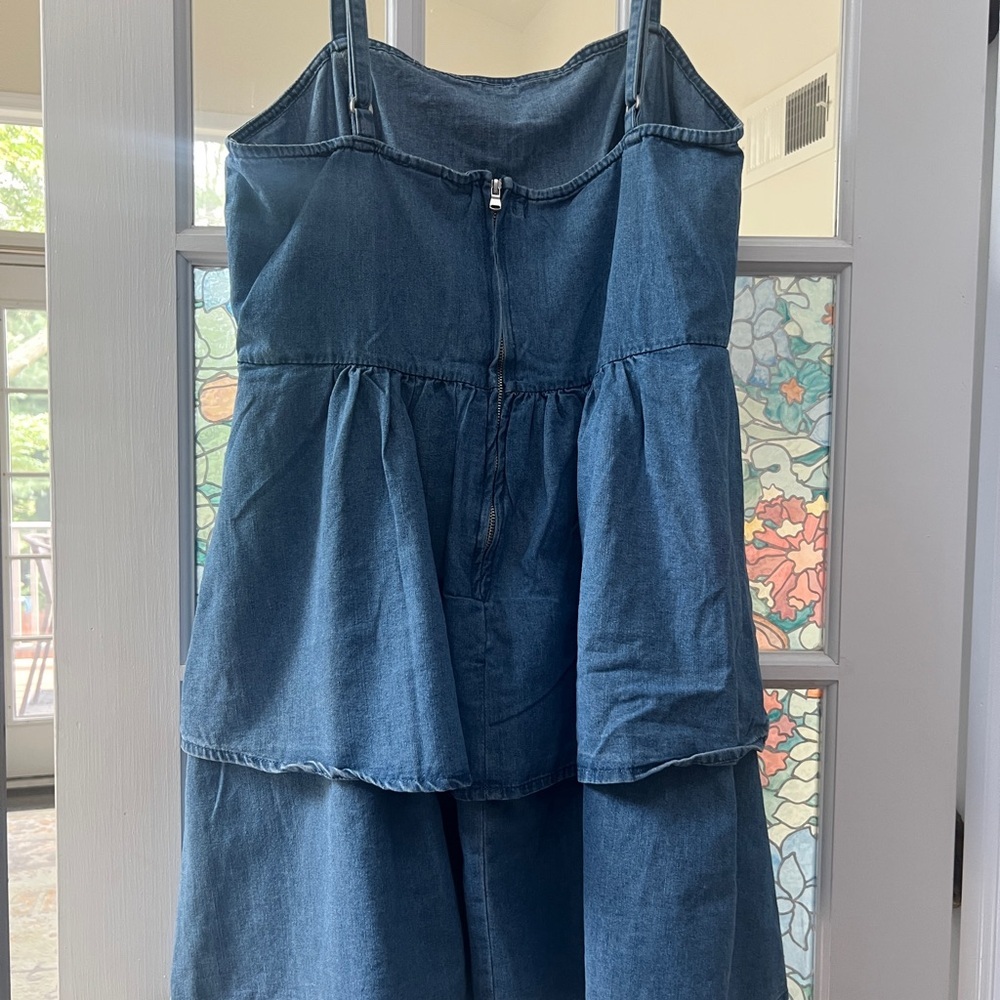 City Chic Blue Denim Mini Dress - Picture 7 of 8